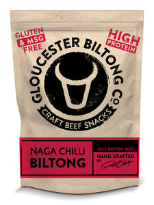 Hot Naga Chilli Spicy Beef Biltong Gluten and MSG Free 